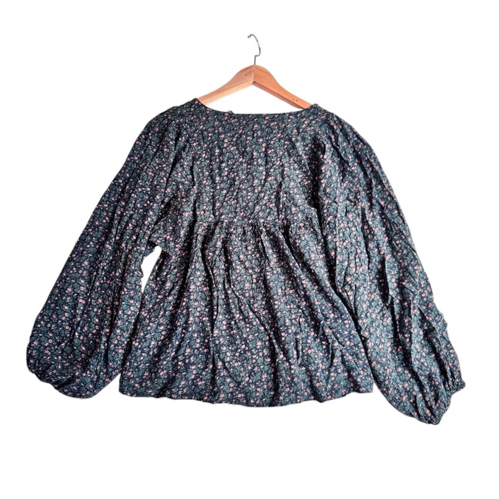 Ralph Lauren Denim & Supply Boho Peasant Tassel Green Floral Women’s S Blouse - Picture 3 of 8